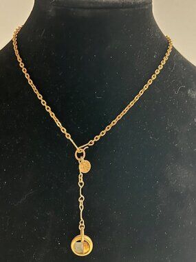 Twisted Silver Amalfi Sea Glass Drop Necklace Italy Authentic Coastal Gold Tone